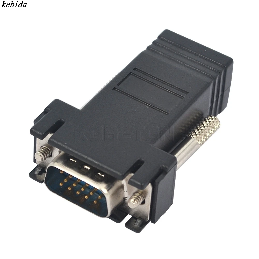 

kebidu RJ45 to VGA Extender Male to LAN CAT5 CAT6 RJ45 Network Ethernet Cable Female Adapter Computer Extra Switch Converter