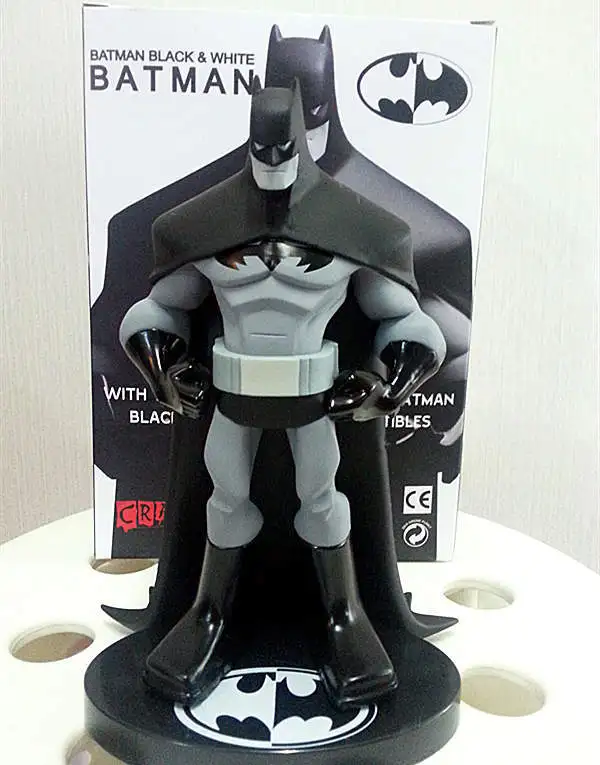 black and white batman figure