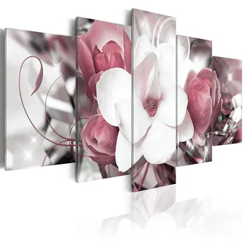 

5 Pieces Blush Pink Orchids Blossom Canvas Prints Painting Modern Pastel Flowers Posters and Prints Pictures Girls Room Decor