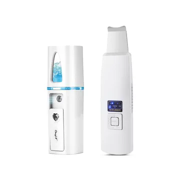 

Ultrasonic Skin Scrubber Blackhead Remover Dead Skin Peeling Shovel Acne Extractor Nano Facial Sprayer Face Steamer Cleaner 31