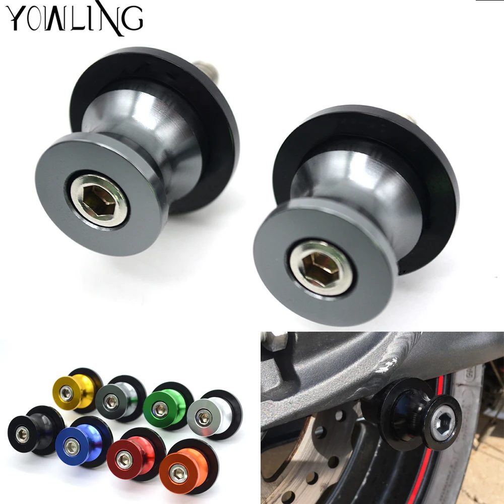 6 mm para Yamaha Yzf R1 R6 R6S Yzfr1 Yzfr6 Yzfr6S Bobinas deslizantes de brazo oscilante color negro