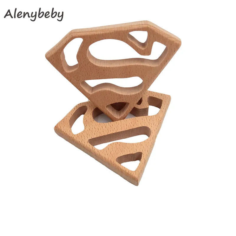 1pcs BPA FREE Natural Wood Teether Cartoon Animal Shape Wooden Baby Teether Toy Safe New baby Teething Toys Baby Shower Gift