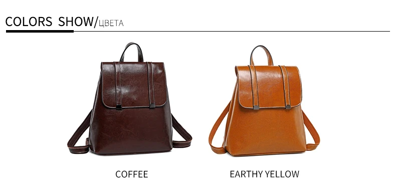 mulheres mochila moda cera óleo vaca couro