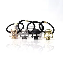 Новая мода Хэллоуин Ретро панк готический Металл футболка с изображением черепа и волос галстук мода птицы череп ворона Эластичные аксессуары, ленты для волос