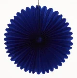 

10pcs per lot royal blue hanging honeycomb Tissue Paper Fan for wedding party decoration