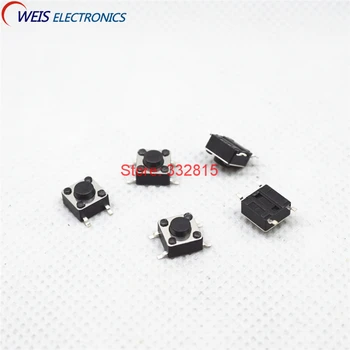 

50pcs 6x6x4.3mm Push botton switch 6*6*4.3 micro switches SMD 4PIN Copper feet good quality Free shipping