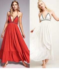 

New UK 2018 Summer Women Runway Hippie Boho People Ethnic Embroidery Maxi Long Dress Bohemia Backless Beach Dress Female Vestido