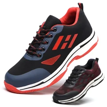 AC12002 туфли со стальным носком для мужчин, для работы, противоскользящие, модные, для работы, для улицы, со стальным носком, с полукеды