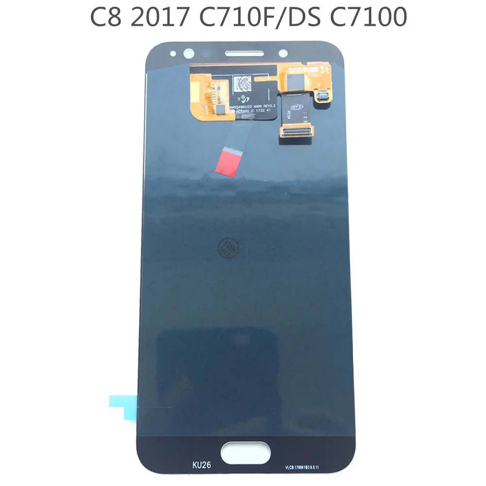 

New Super AMOLED LCD C8 2017 C710F/DS C7100 Display 100% Tested Working Touch Screen Assembly For Samsung Galaxy c8 lcd