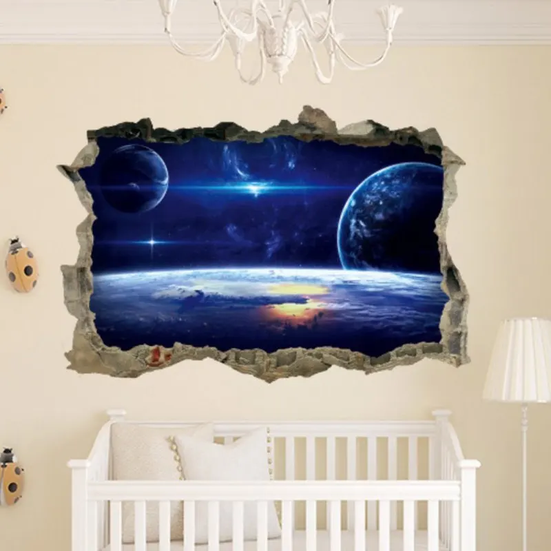 3D Outer Space Galaxy Wall Stickers Wall Star Series Gemini Stickers Posters for Children