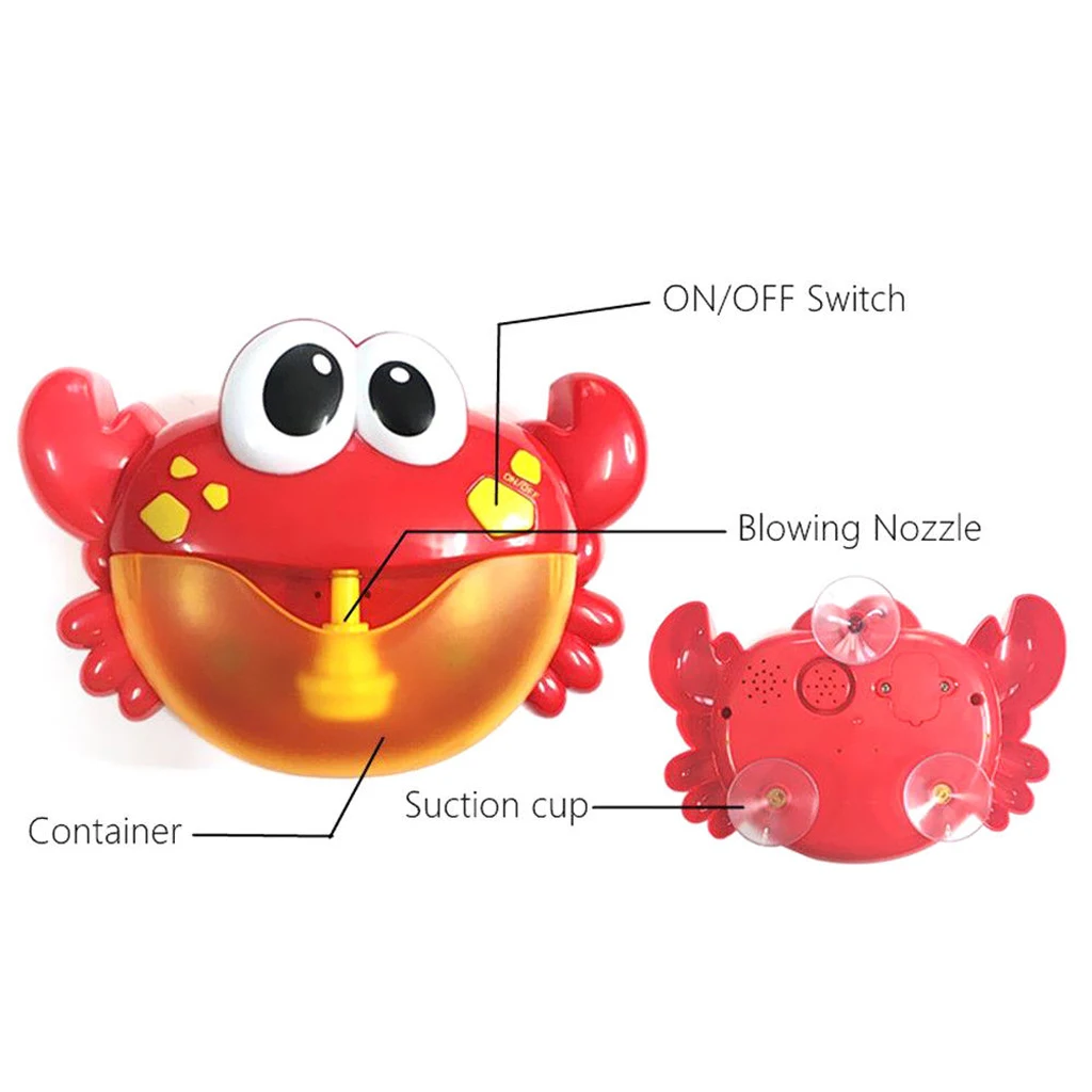 Lovely Crab Bubble Maker Baby Automated Spout Crab Bath Bubble Toy Gift with 12 Songs