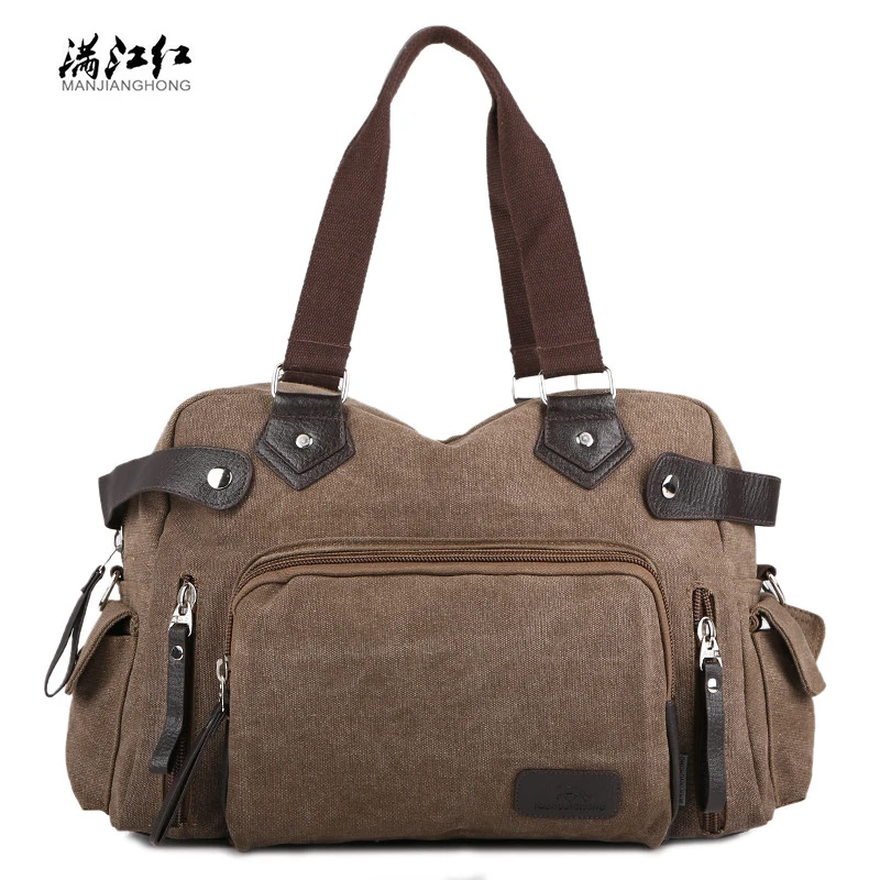 

MANJIANGHONG New High Quality Canvas Men's Handbags Casual Brand Printing Messenger Bag 2017 Luxury Designer Men Clutch Bag M103