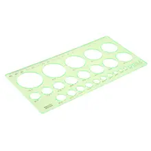 PPYY зеленый пластиковый студенческий прямоугольной формы шаблон для рисования окружностей линейка