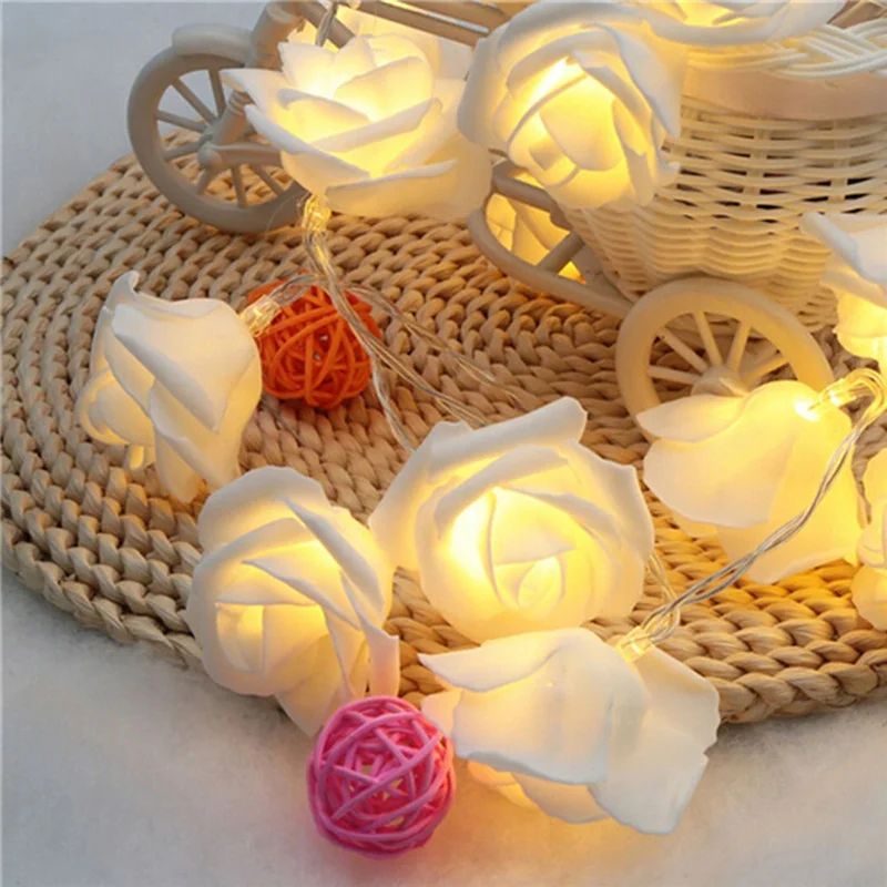 Nueva 10 M 20 m Rose LED cadena Luces de hadas guirnaldas decoraciones de la boda de Navidad Guirlande Lumineuse led Luces Decorativas