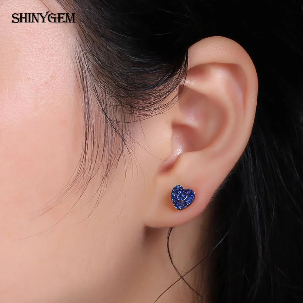 ShinyGem 8 мм модные амулет сердечко любви обруч Треугольник/Овальный Форма серьги к