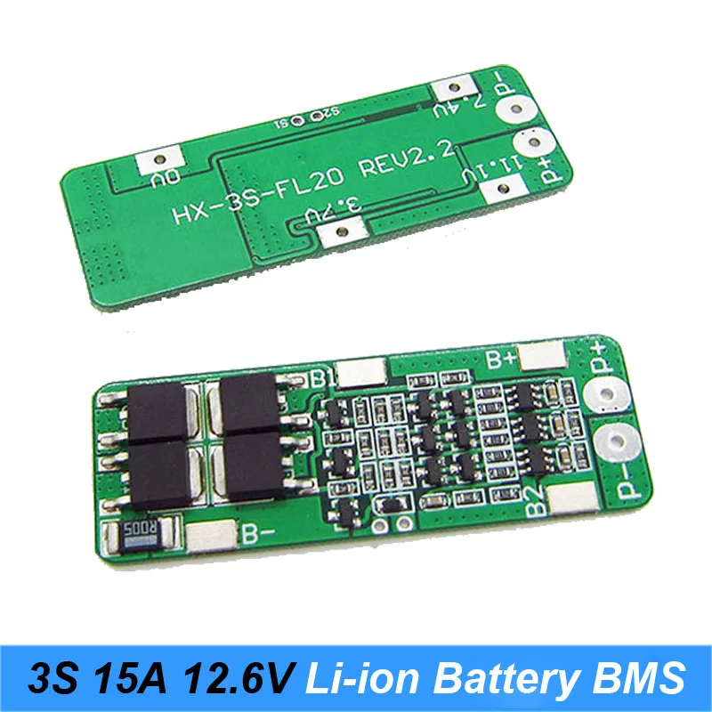 Защитная плата зарядного устройства 3S 15A li ion 18650 PCB BMS12.6V модуль защиты сотового