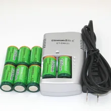 Супер 8 шт Etinesan 1350mAh 3v CR123A перезаряжаемая LiFePO4 батарея литиевая батарея с CR123A зарядным устройством