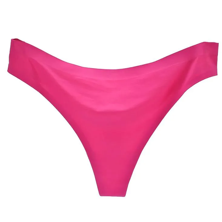 Sexy Women Invisible Underwear g string Briefs G-Strings Ice Silk Seamless thongs Crotch vs pink butt pads bragas cintura alta