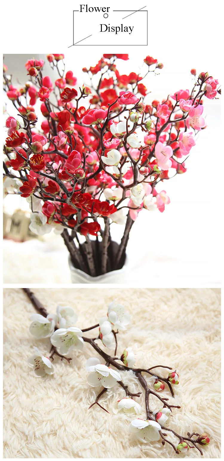4 шт./партия имитация сливы шелковые цветы искусственный букет из вишни домашнее свадебное украшение поддельный венок искусственный цветок