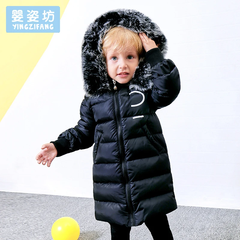 

2017 Winter Baby Boys Jacket Toddler Outerwear Casual Style Cotton Down Thick Hooded Coat Solid Color Jacket Coats