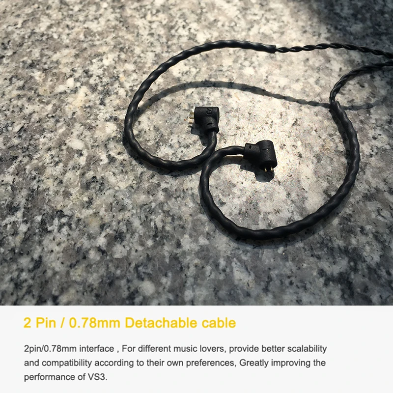 VSONIC VS3 Айсберг HiFi аудио Динамический драйвер наушники-вкладыши со съемным кабелем 2-контактный разъем 0,78 мм