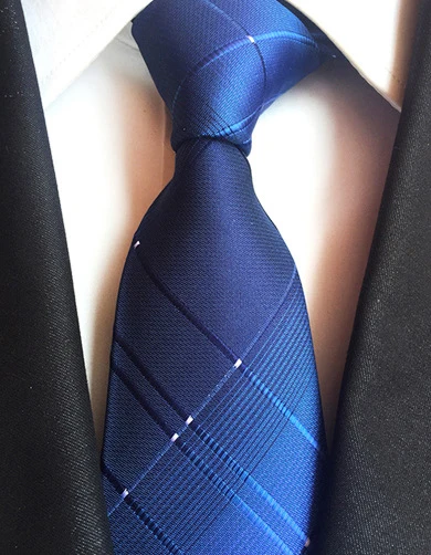 Модный Шелковый галстук 8 см, черный, синий, в клетку, жаккардовый переплетенный галстук для мужчин, деловой, Свадебный, вечерний, официальный, шейный галстук, аксессуары - Цвет: A02