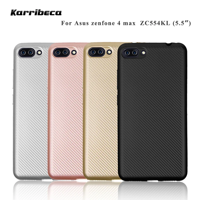 

Carbon fiber silicone case For Asus ZenFone 4 max 5.5" ZC554KL funda coque hoesje puzdra tpu cover kryt tok etui carcasa husa