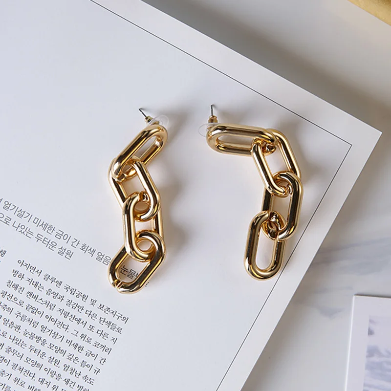 Уникальные дизайнерские массивные серьги с цепочкой для женщин, модные серьги, новинка года, вечерние ювелирные изделия в стиле панк, Oorbellen Pendientes Bijoux XE380 - Окраска металла: gold