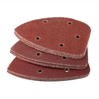 

90mm Multi-Function Delta Sand Paper Pads Triangle Hook Loop Sanding Sheet 80 Grit Sanding Paper 10pcs/lot