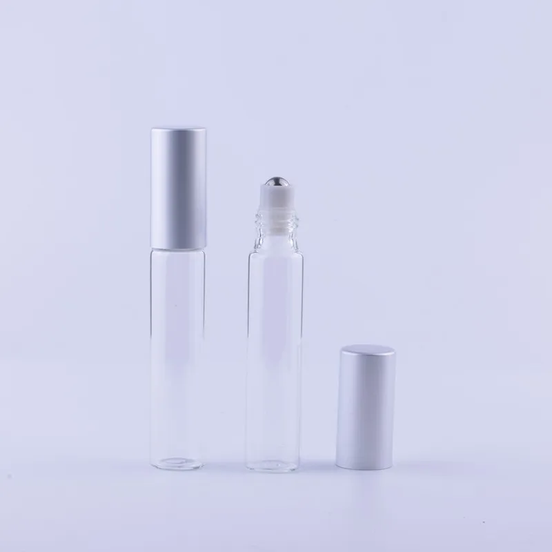 10 мл(300 шт./лот) Высококачественный Металлический рулон-на дорожная сумка с отделами для бутылочек флакон для духов пустая стеклянная пробная роликовая бутылка оптом