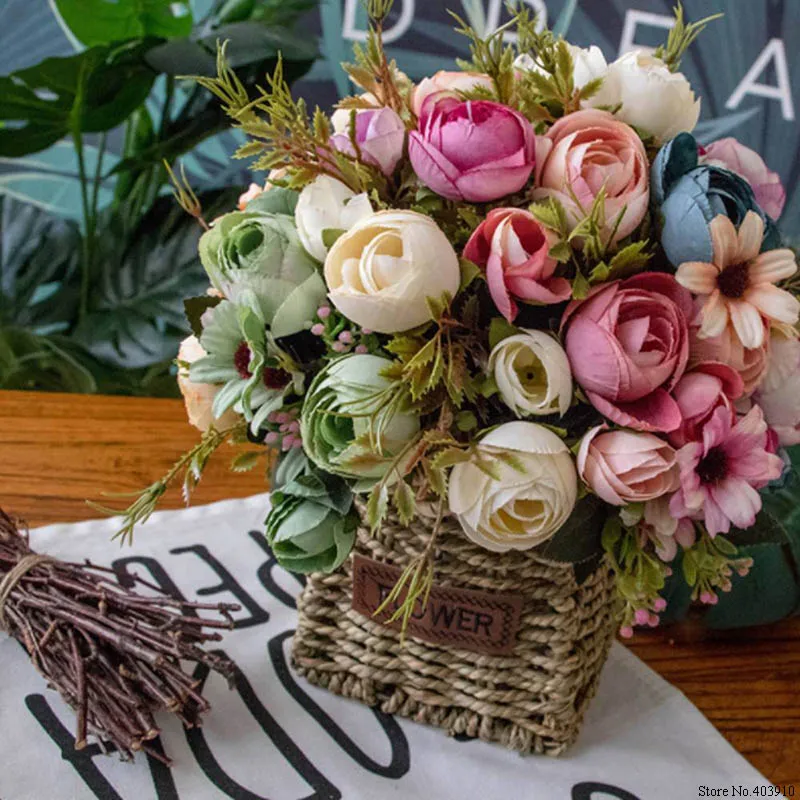 Autumn fake tea rose silk flower fall Gerbera Daisy artificial plastic flower for wedding home accessories decoration room decor Autumn fake tea rose silk flower fall Gerbera Daisy artificial plastic flower for wedding home accessories decoration room decor