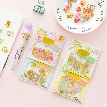 

24Pcs/pack New Stationery Stickers Cartoon Bear Diary Planner Decorative Mobile Stickers Scrapbooking DIY Craft Stickers