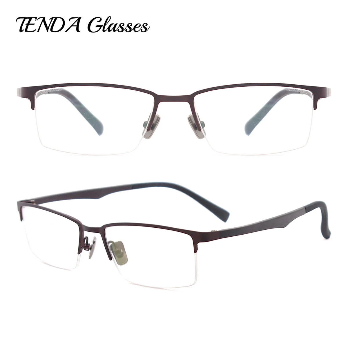 Металлические полуободные очки, гибкие очки, модные очки для близорукости по рецепту, мужские очки