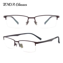 Металлические полуободные очки, гибкие очки, модные очки для близорукости по рецепту, мужские очки
