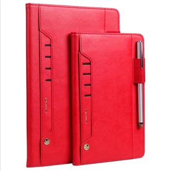 

Unique business Card leather cover for ipad new 2017 A1822 A1823 solid luxurious tablet case with sleep stand