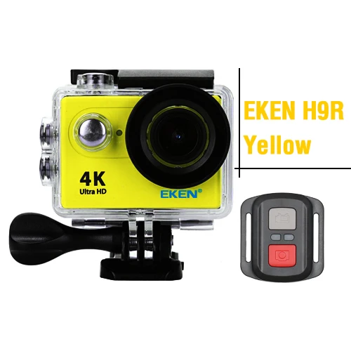 Оригинальная Экшн-камера EKEN H9/H9R, Ультра HD, 4 K/25fps, WiFi, 2,0 дюйма, 170D, водонепроницаемая камера для подводного плавания, камера на шлем, Спортивная камера - Цвет: H9R Yellow