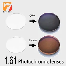 1,61 фотохромные линзы для близорукости по рецепту, Линзы для очков, коричневые, серые линзы по рецепту, быстрое обесцвечивание