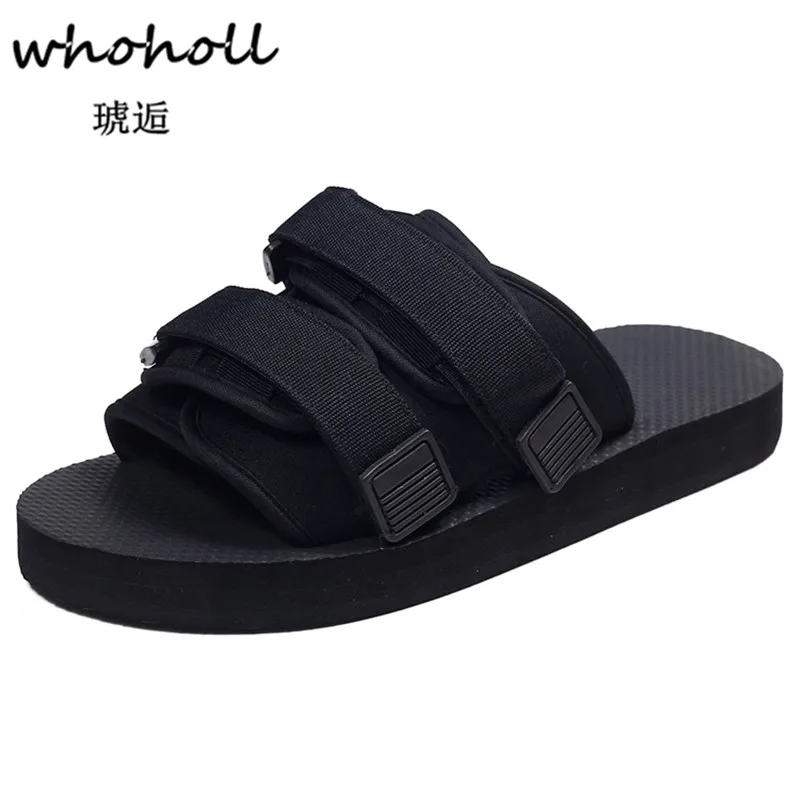 

Whoholl Plus Size 36-46 Men Sandals Fashion Men Slipper Summer Beach Shoes Lover Shoes Open Toe Slides Slippers Sandalias Hombre