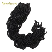 MapofBeauty 1" 20 корней Faux locs вьющийся кроше оплетка для женщин синтетический термостойкий плетение волос наращивание черных волос