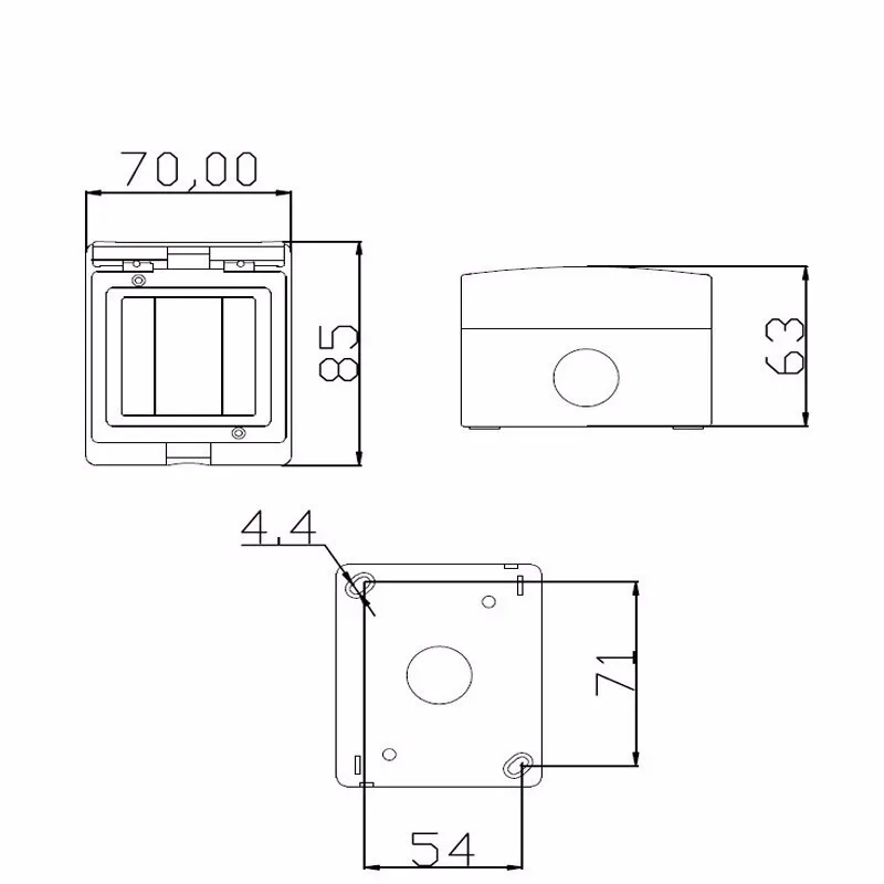 Shierak Ip55 Класс водонепроницаемый пыленепроницаемый наружный настенный выключатель, 1 банда 1 способ наружный кнопочный переключатель 10 А 250 В