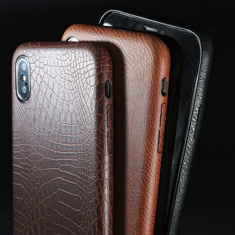 PU Leather Pattern Phone Case for iphone 6 6s 7 8 plus Case Back Cover For iphone X xs max XR Case (5)