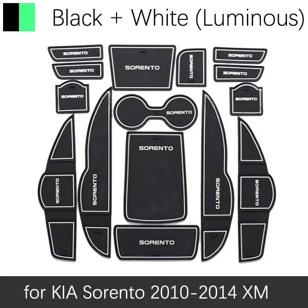 Противогрязный коврик для KIA Sorento XM 2010 2011 2012 2013 Kia Sorento R дверной паз ворота слот подставка Противоскользящий коврик - Название цвета: Sorento 10-14 White