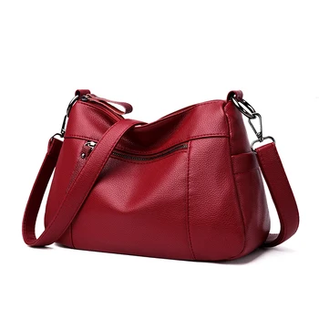 

Women Messenger Crossbody Bags Top-Handle Bags Bolsa Casual Large Tote Soft Leather Ladies Shoulder Traveling Shopping Bags