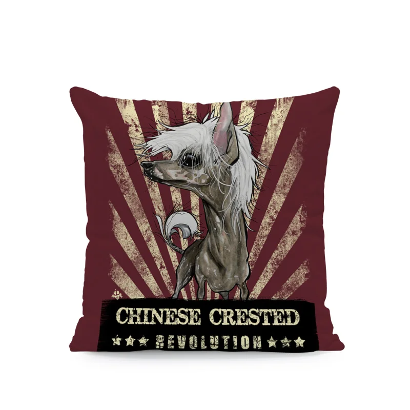 Наволочка для подушки с изображением милой собаки бульдог китайский хохлатый корги Грейхаунд персик кожа чехол для подушки Пудель Мопс шар пей домашний декор дивана