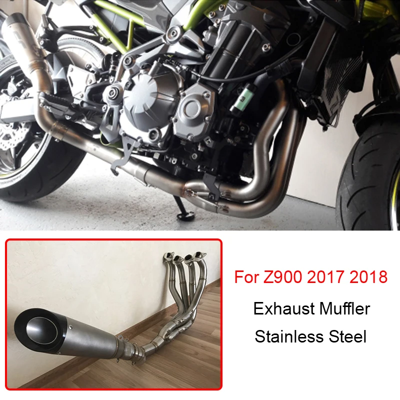 

For Kawasaki Z900 2017 2018 Motorcycle full System with Exhaust Modified Muffler Pipe Exhaust Middle pipeTube slip on