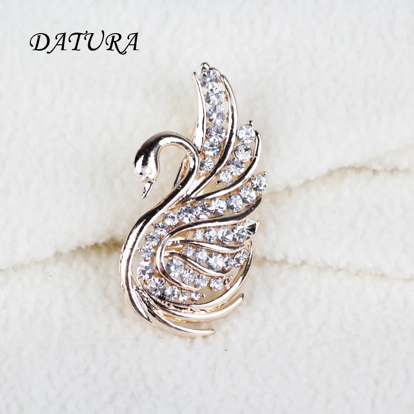 2 color Europe and the United States jewelry fashion Lovely Crystal Swan Leopard exaggerated jewelry Brooch Pins For Women