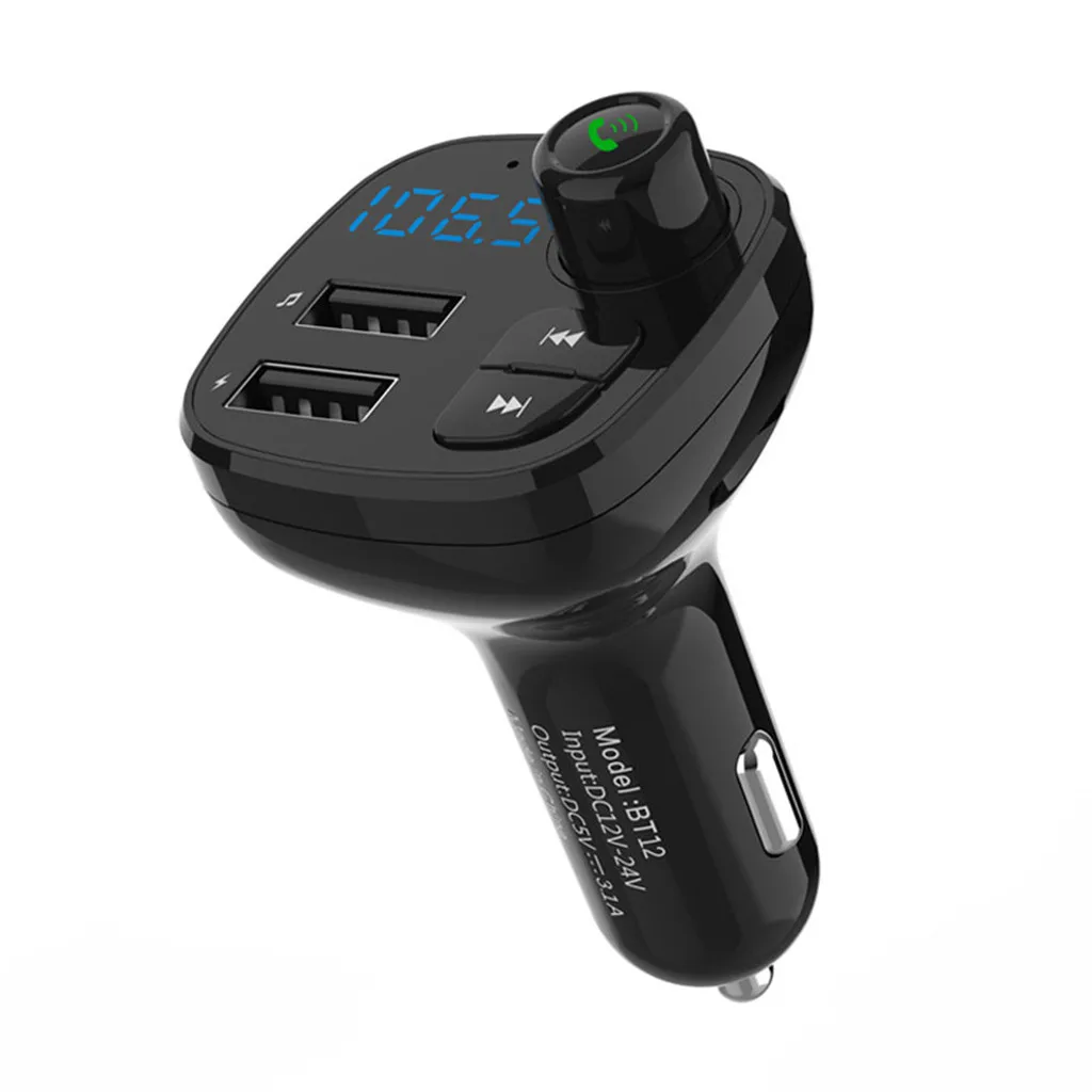 

Bluetooth Car Kit FM Transmitter MP3 Player Adapter Dual USB Car Charger AUX Input TF Card Car Transmitter