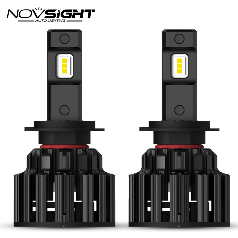 Novsight светодиодные лампы для автомобильных фар H7 H11 HB3/9005 HB4/9006 H4/9003/HB2/короче спереди и длиннее сзади) авто фары 6000 К белого Авто h7 светодиодные лампы светодиодный