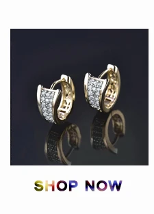 BUDONG модные серьги-кольца с кристаллами для женщин, серебро/золото, белый кубический цирконий, свадебные украшения E135