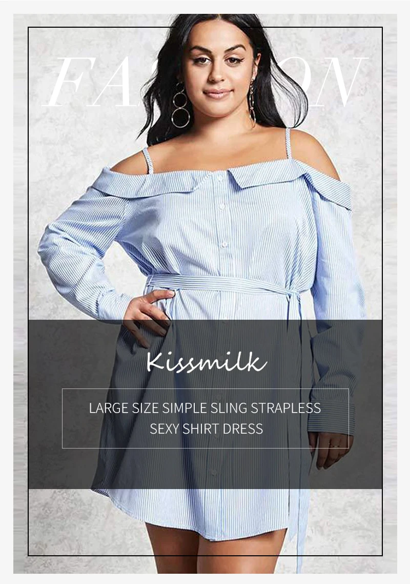 Kissmilk, женское платье большого размера, простое, для путешествий, без бретелек, сексуальное, кружевное, с длинным рукавом, платье-рубашка